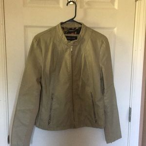 Black Rivet Khaki Leather Coat